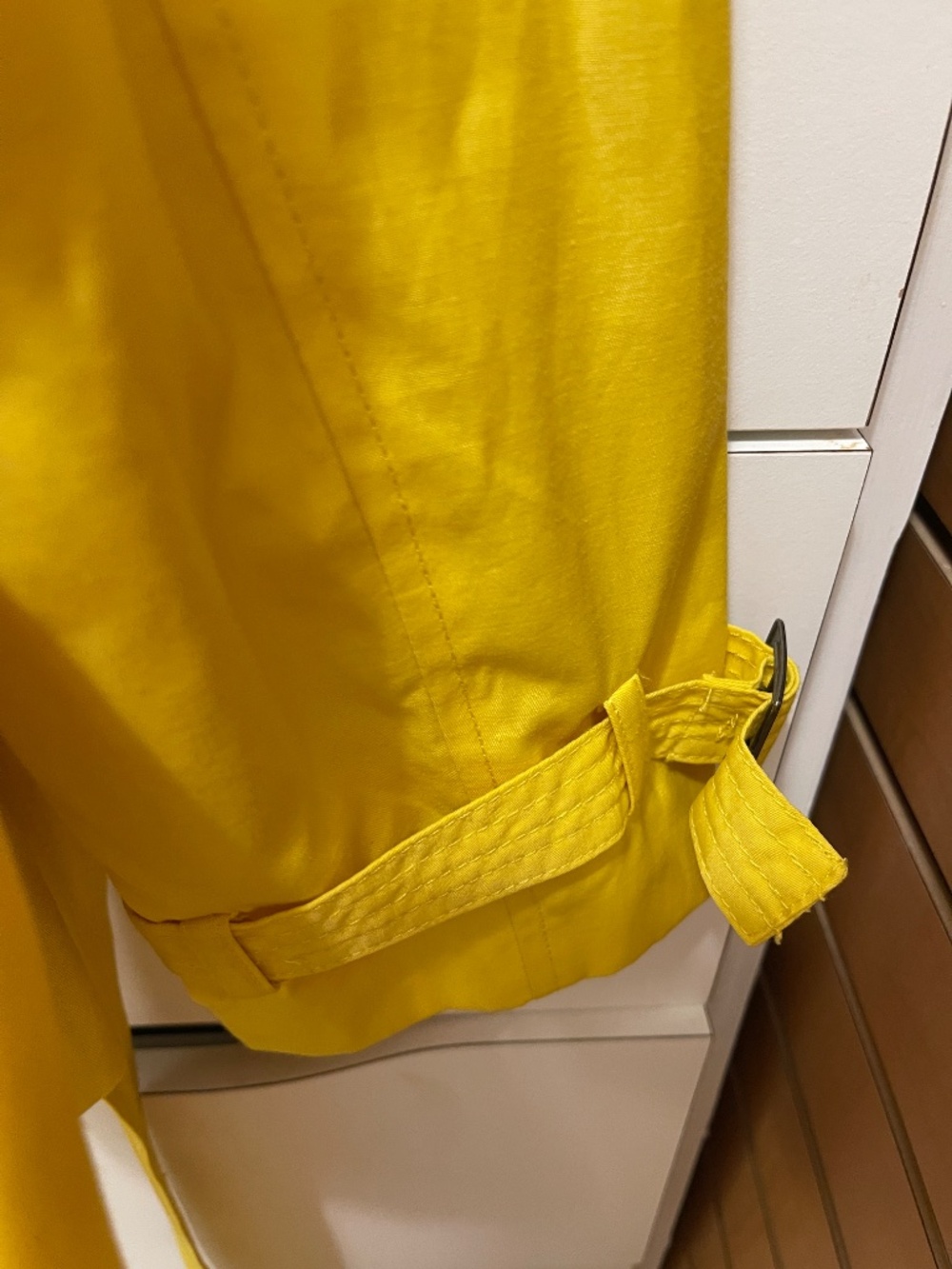 Black rivet yellow short trench coat women XL - Picture 6 of 8